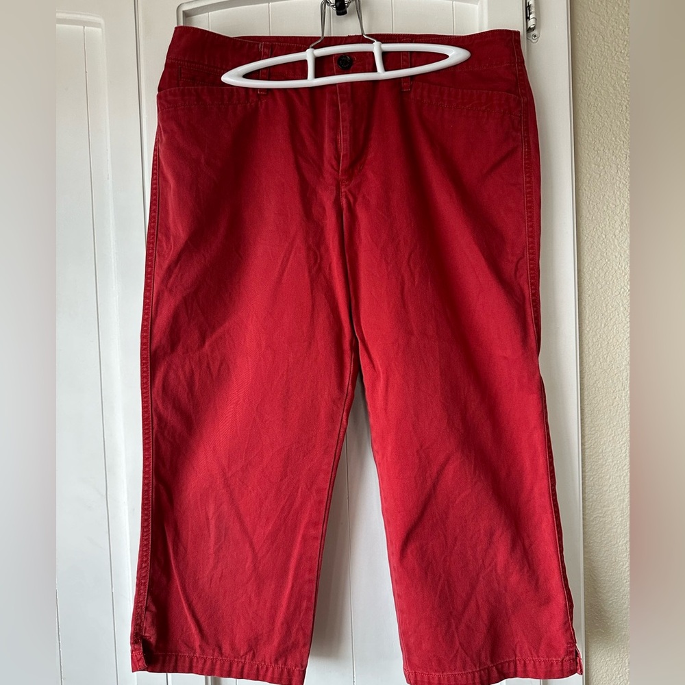 Red cropped pants Size 8